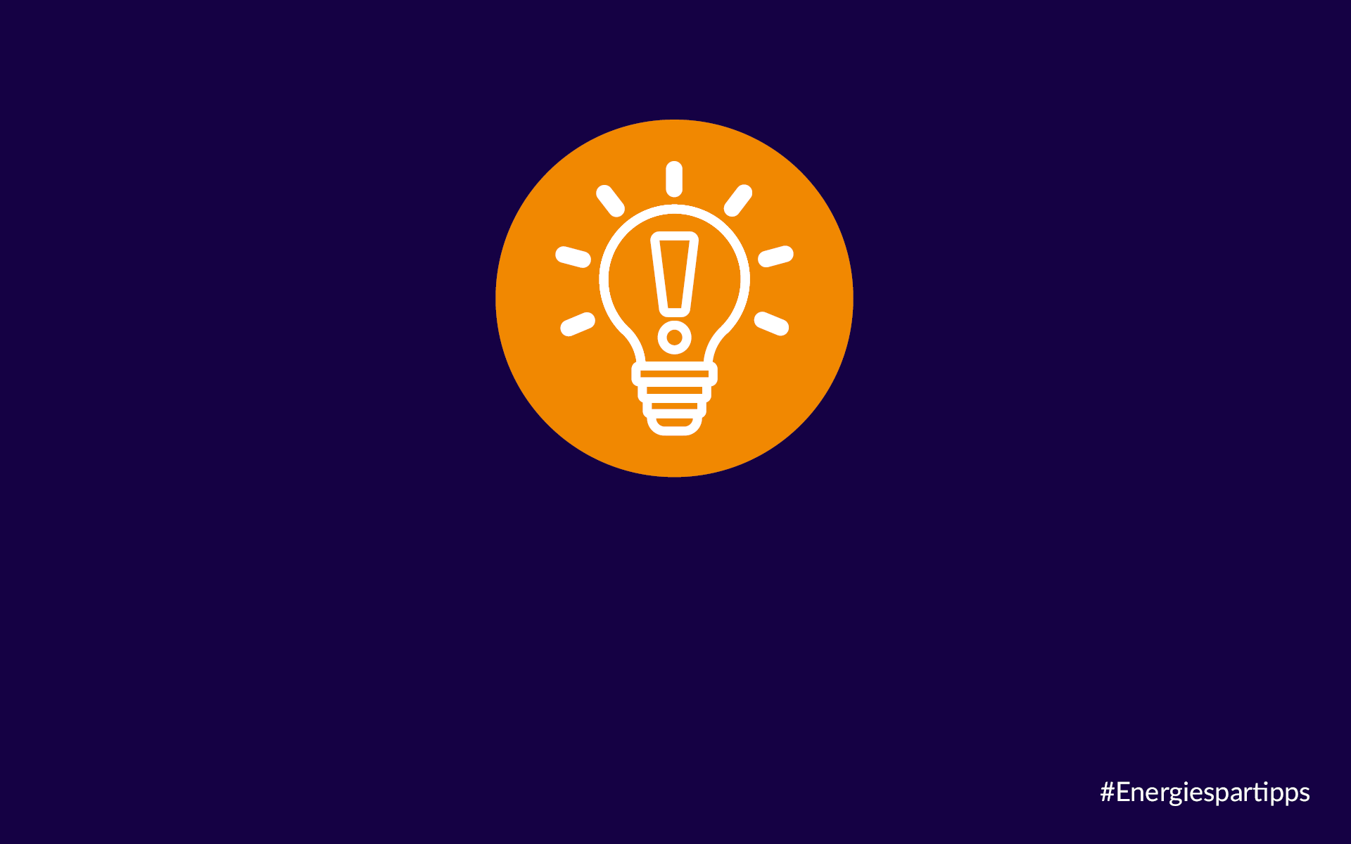 Glühbirne in orangenem Kreis auf blauem Hintergrund